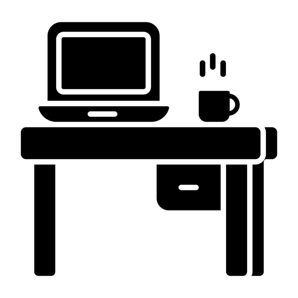 Premium download icon of computer table vector