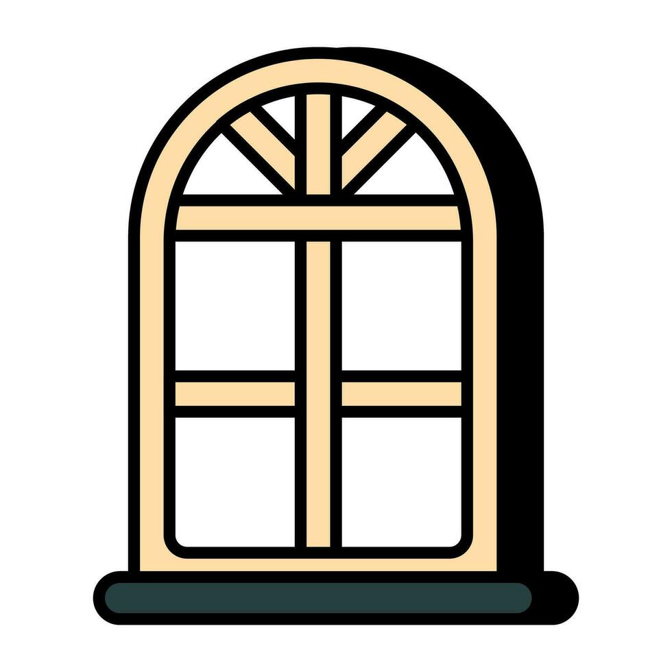 Editable design icon of window vector