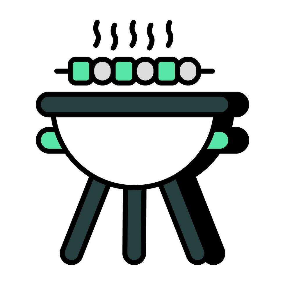 Trendy vector design of bbq stove