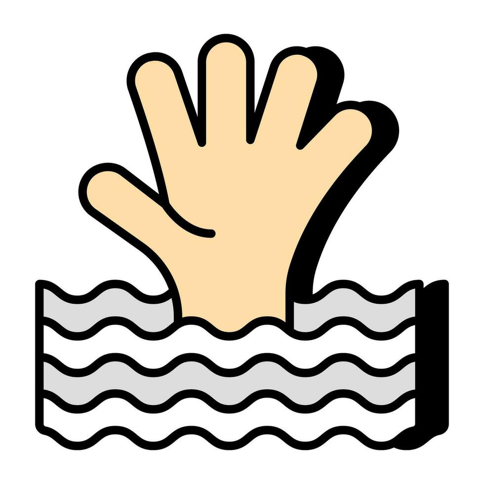 moderno diseño icono de ahogo mano vector