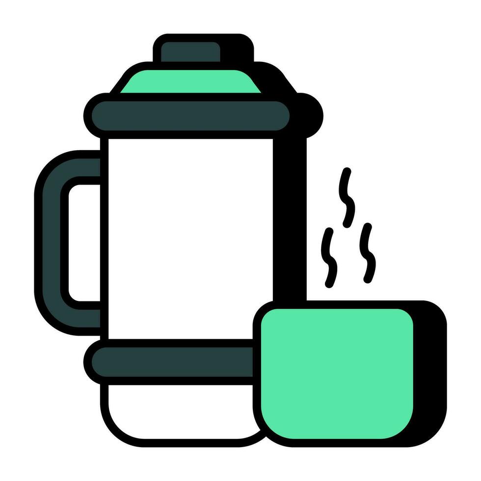 An editable design icon of tea flask vector