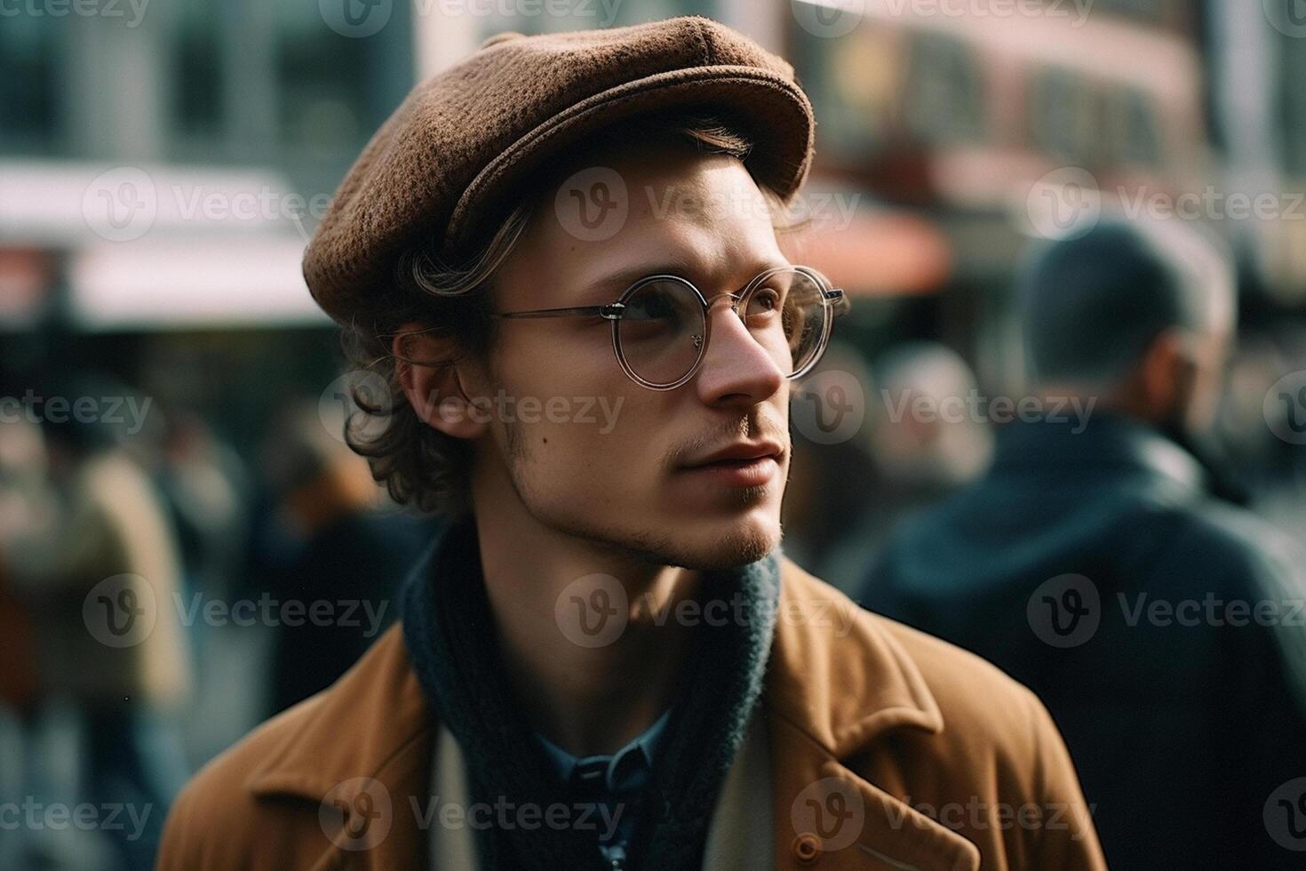 Portrait of a handsome young man on the street photo