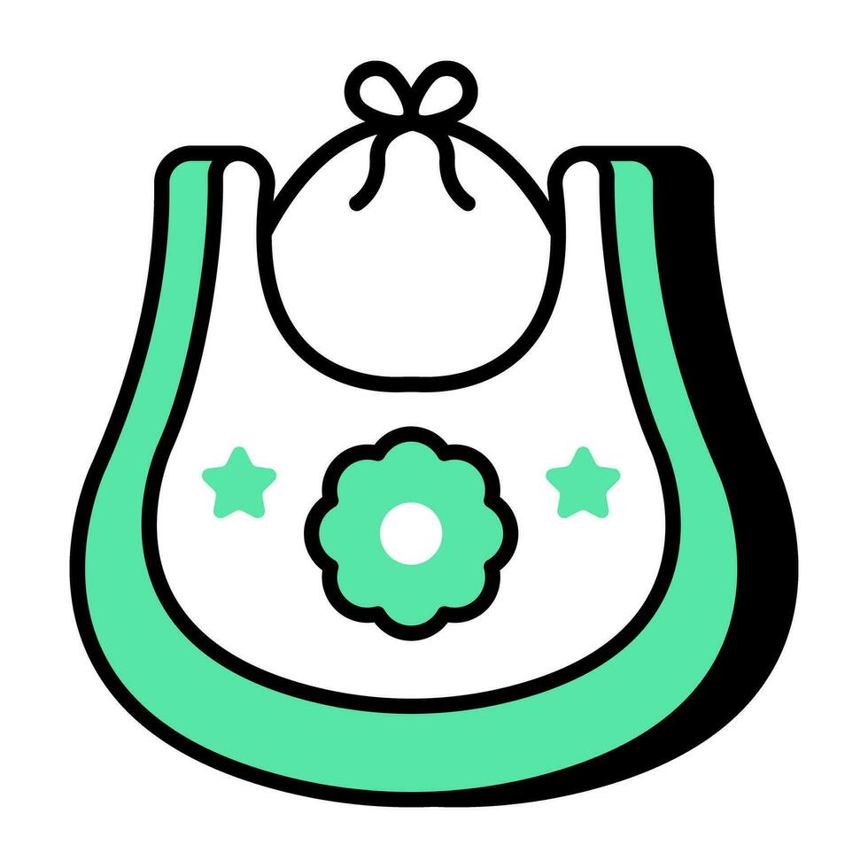 A beautiful icon of baby bib vector