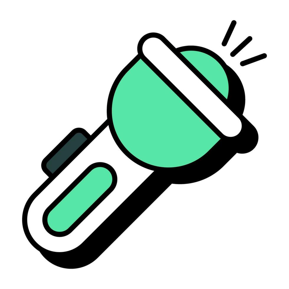 A flat design icon of torch vector