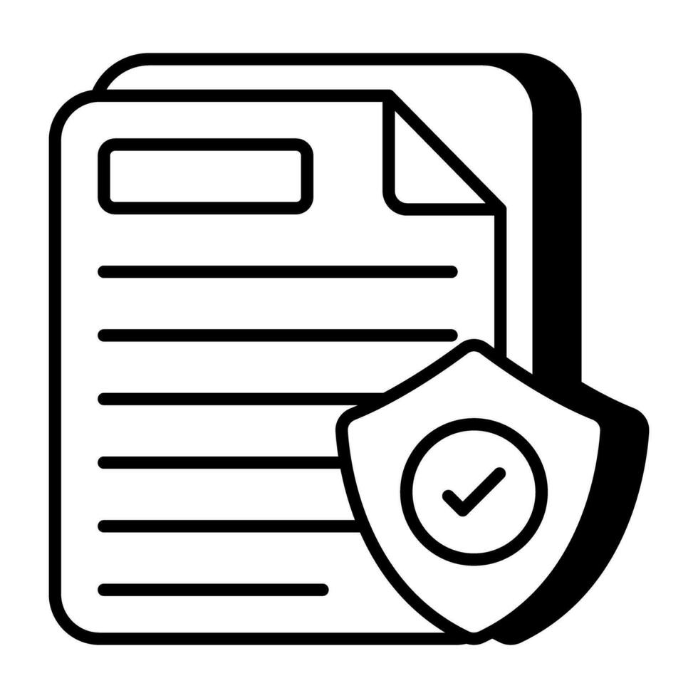 An icon design of secure file vector