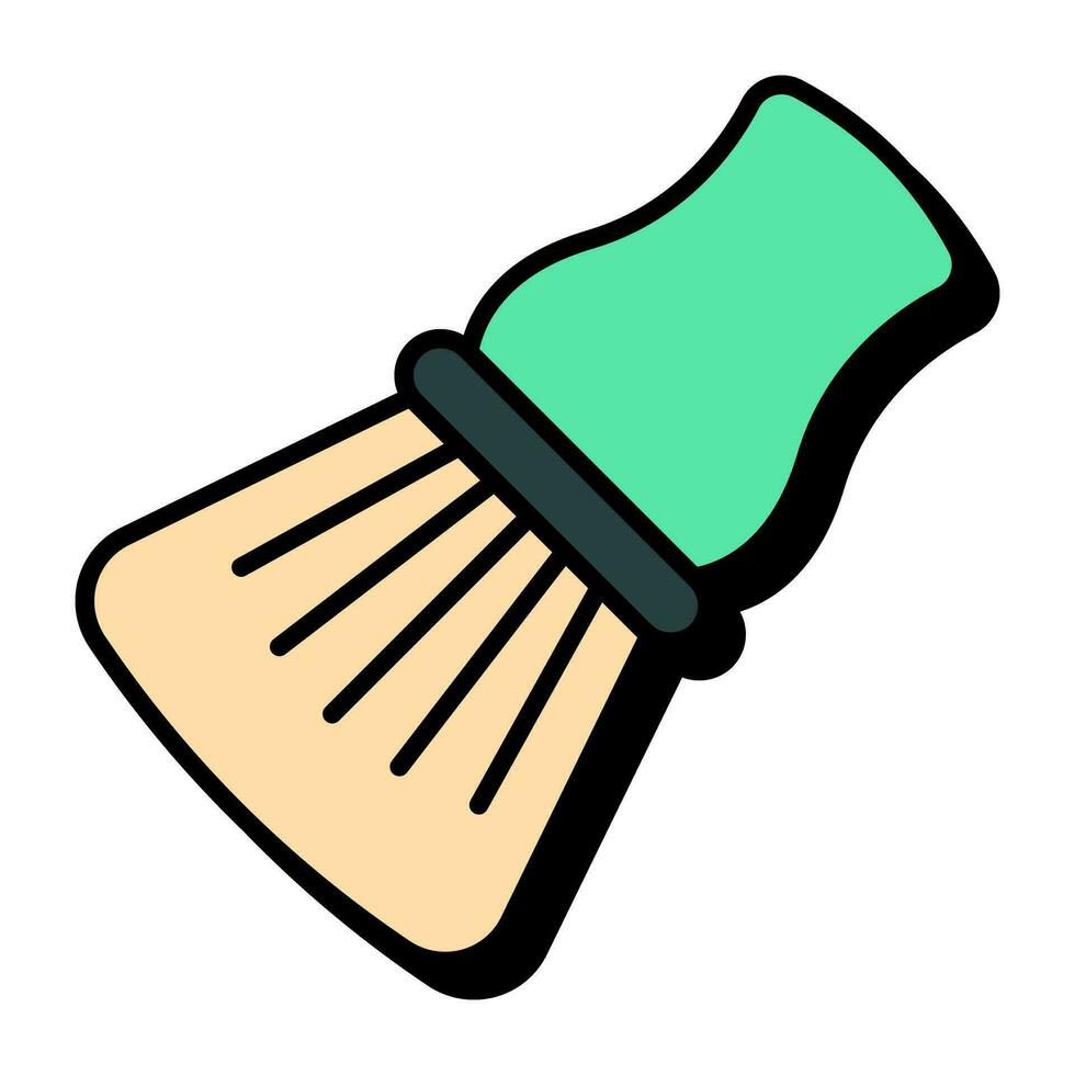 A flat design icon of shaving brush vector