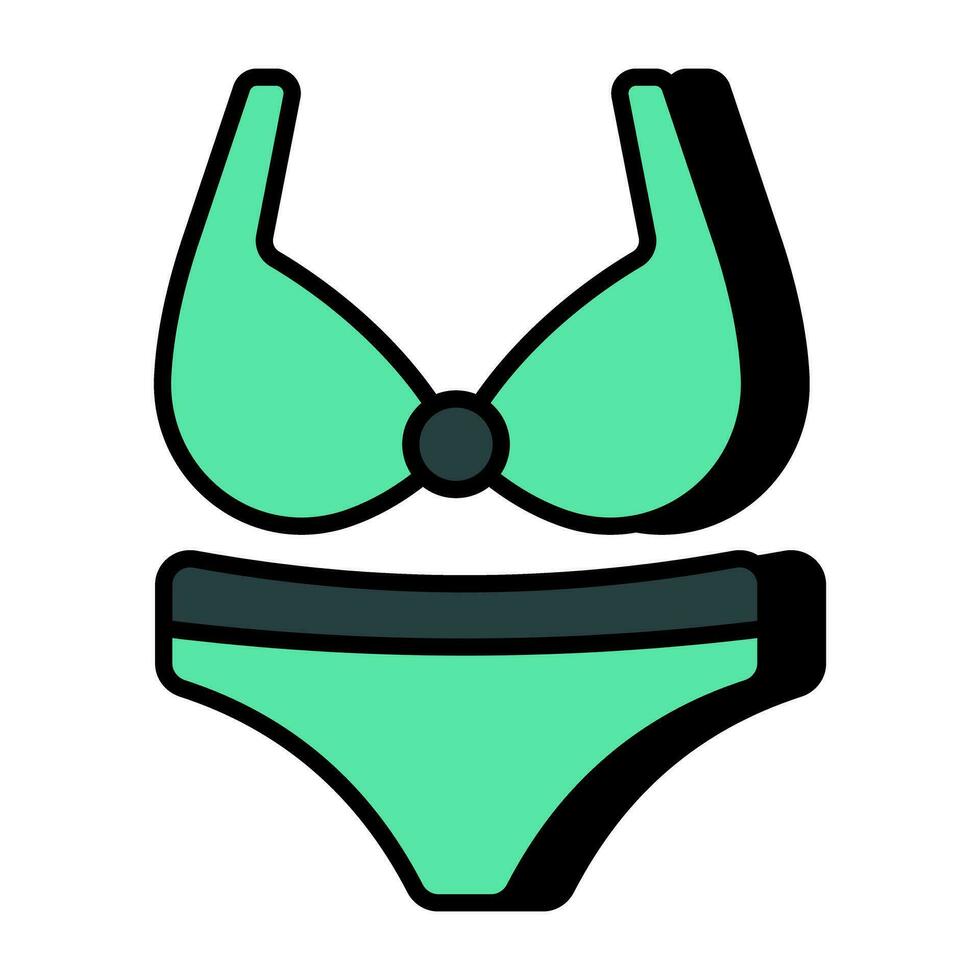 Bra with pentie, icon of ladies undergarments vector