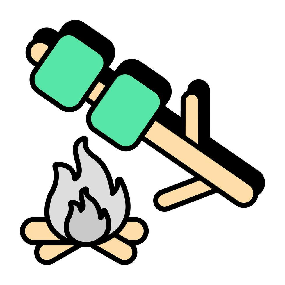 A unique design icon of bbq skewer vector