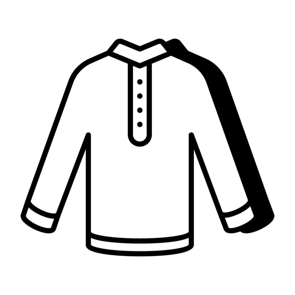 An icon design of long shirt vector