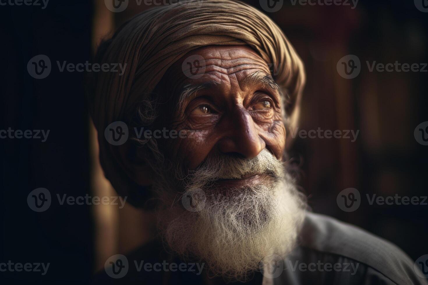 Portrait of an old Indian man with white beard and mustachePortrait of an old Indian man with white beard and mustache photo