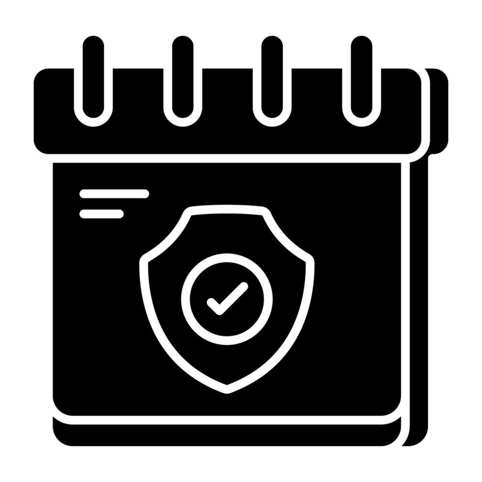 A flat design icon of secure calendar vector