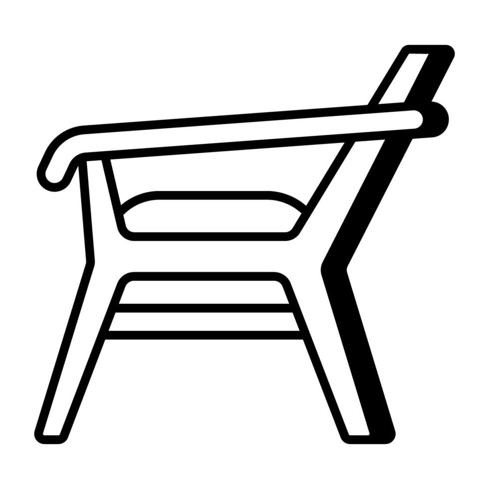 prima descargar icono de de madera silla vector