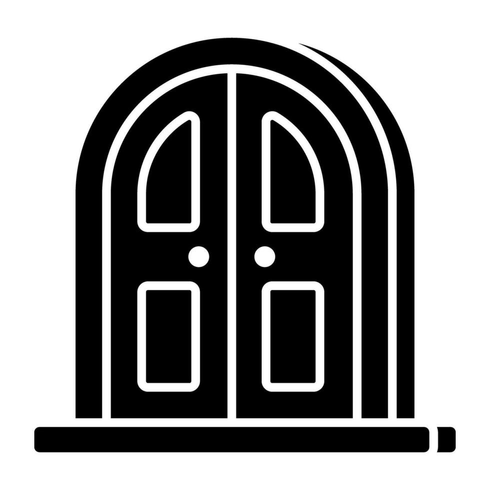 conceptual sólido diseño icono de puerta vector