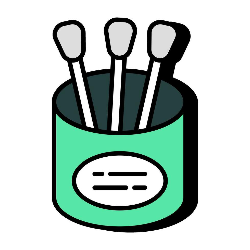 Conceptual flat design icon of cotton buds vector