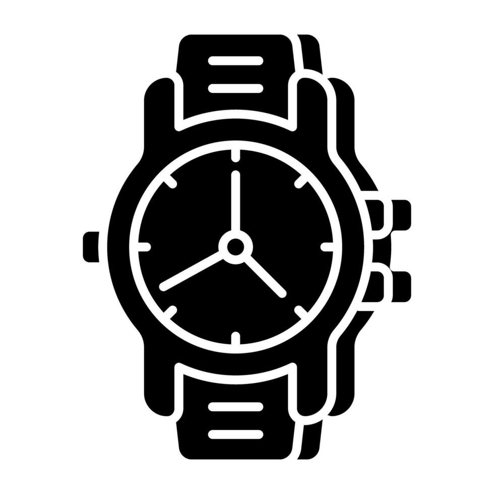 Editable design icon of wrist watch vector
