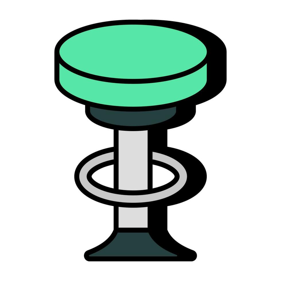 Editable design icon of round table vector