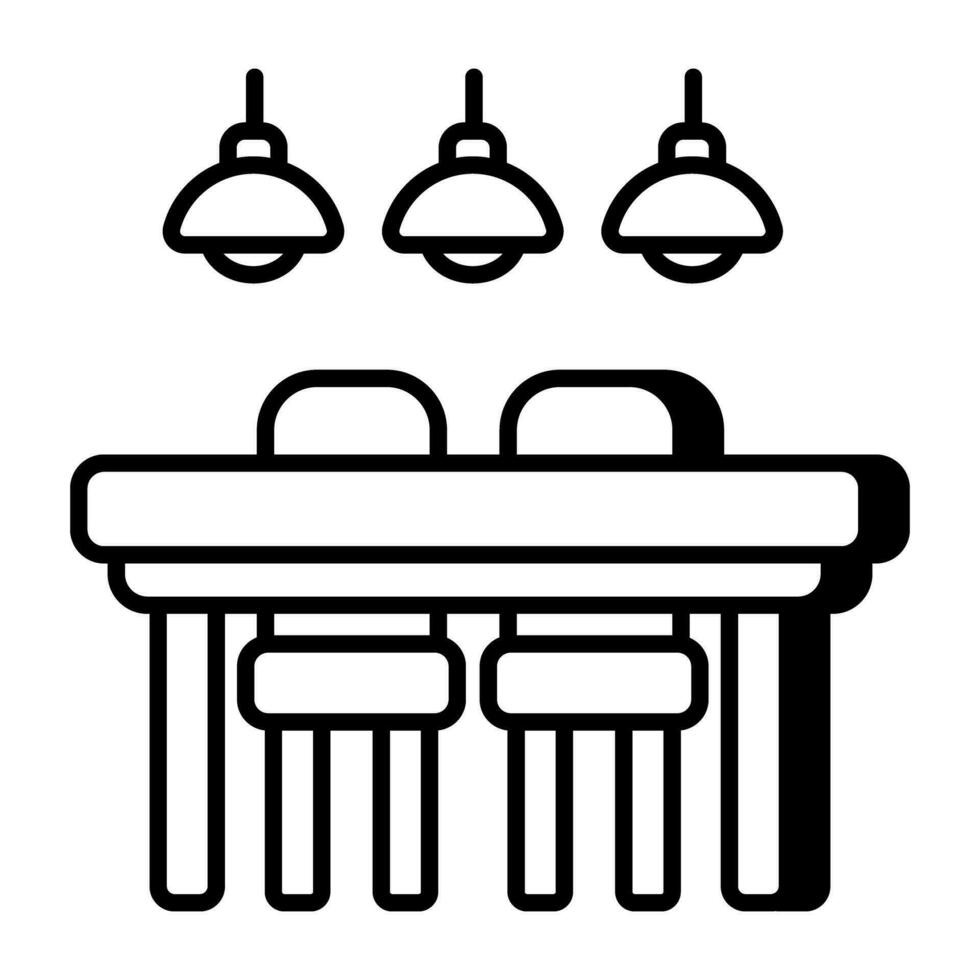 An icon design of dining table vector