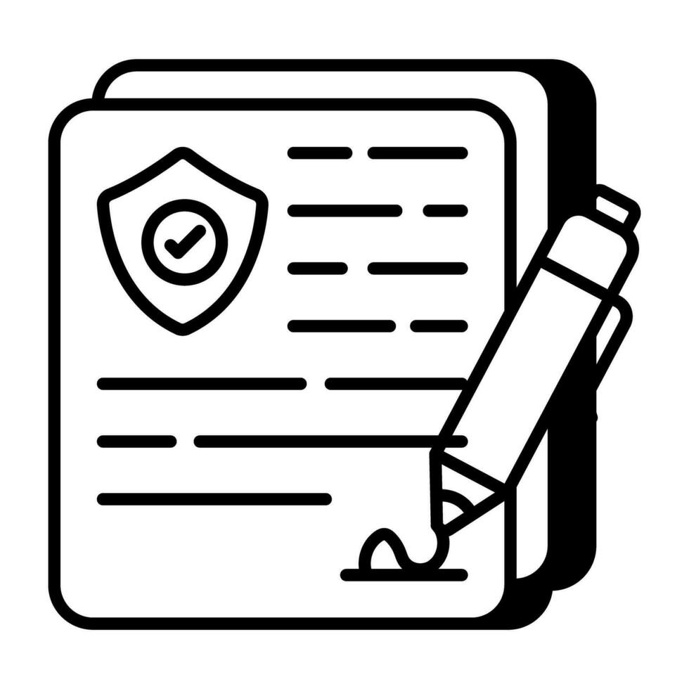 Trendy design icon of insurance contract vector