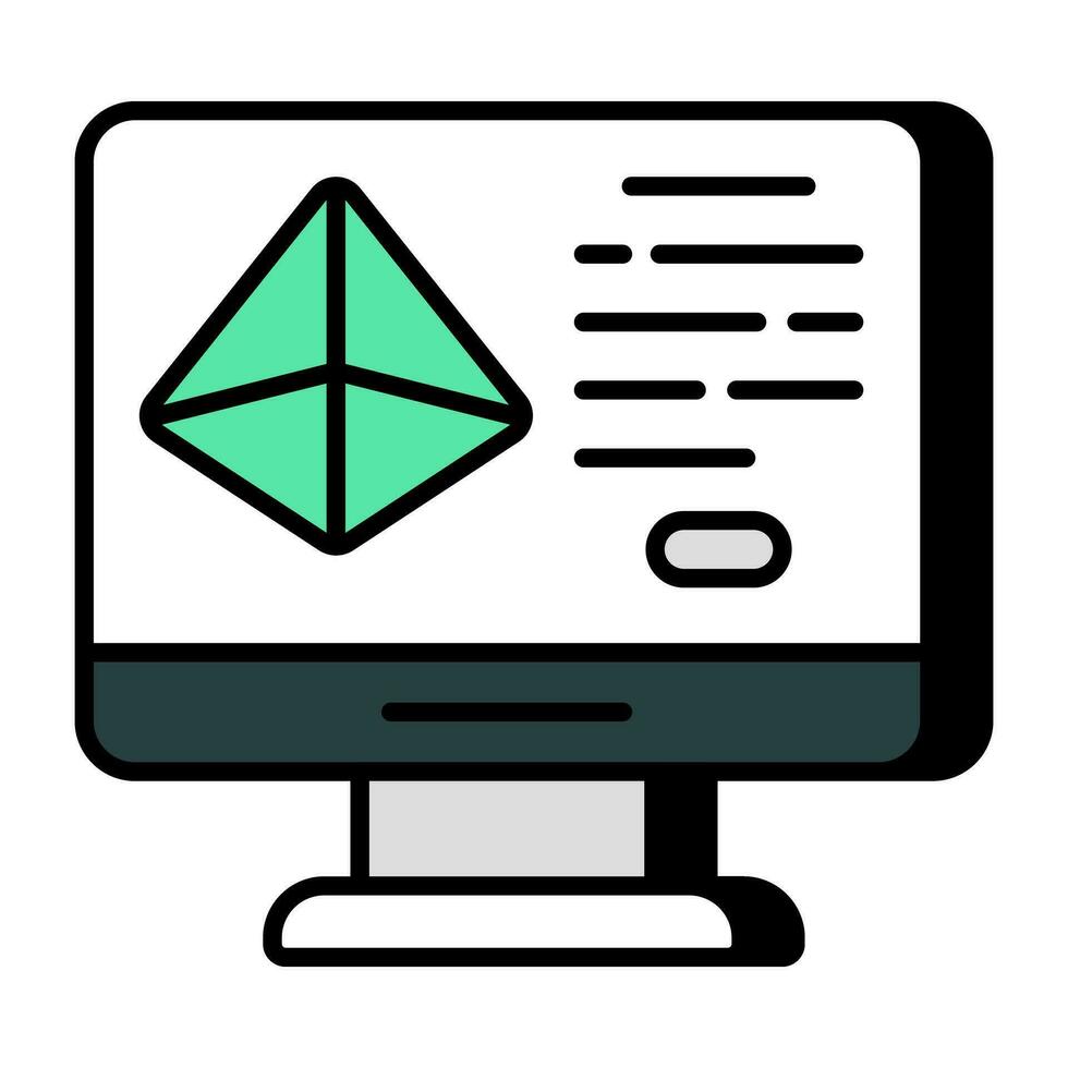 A unique design icon of online model vector
