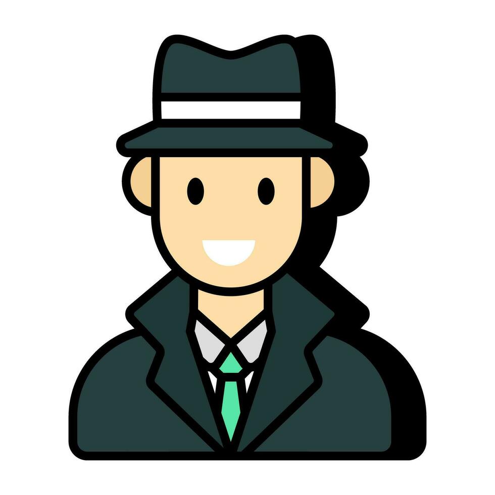 Mysterious person icon, editable vector