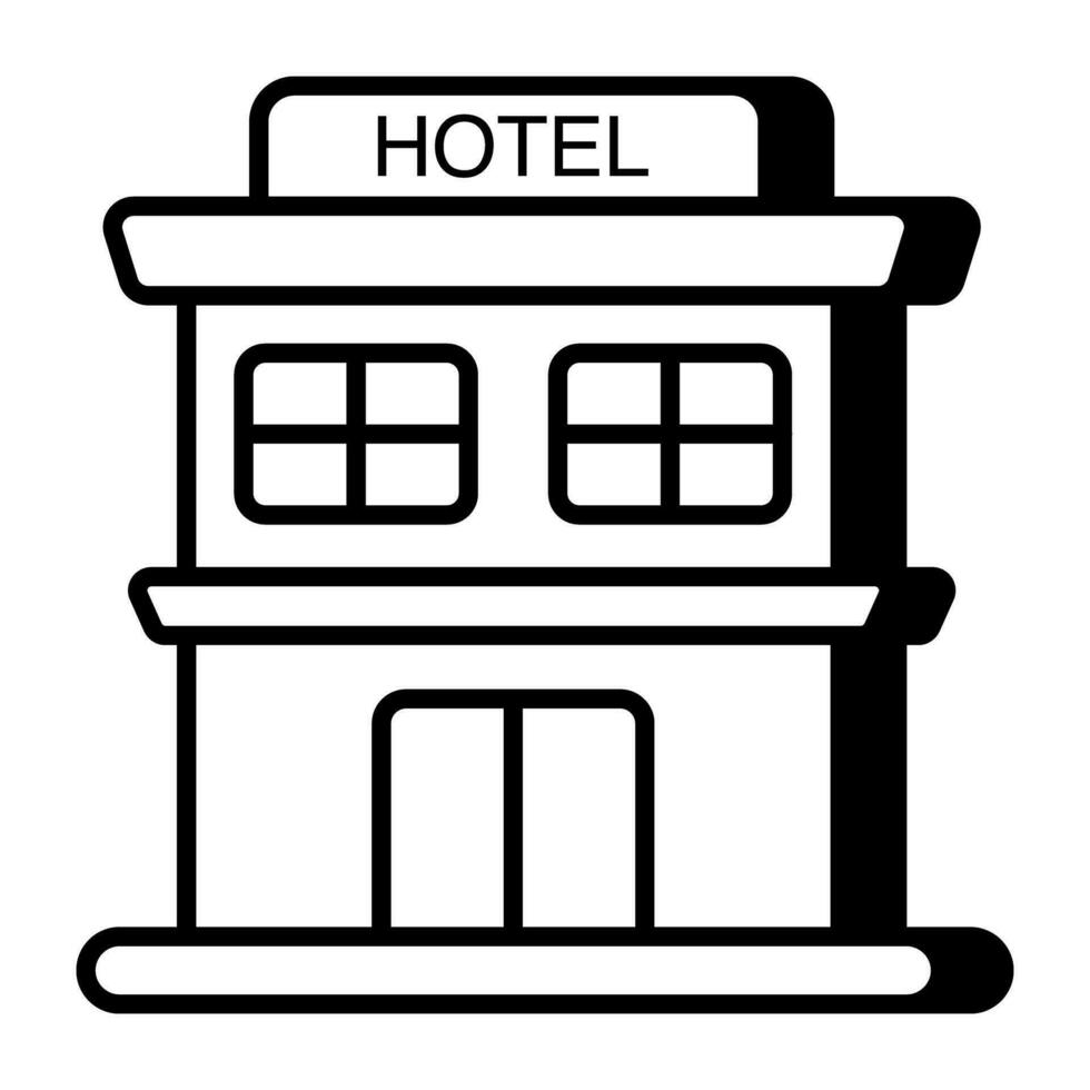 moderno diseño icono de hotel edificio vector