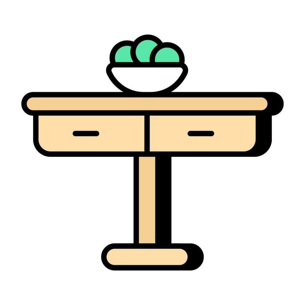 An icon design of bedside table vector