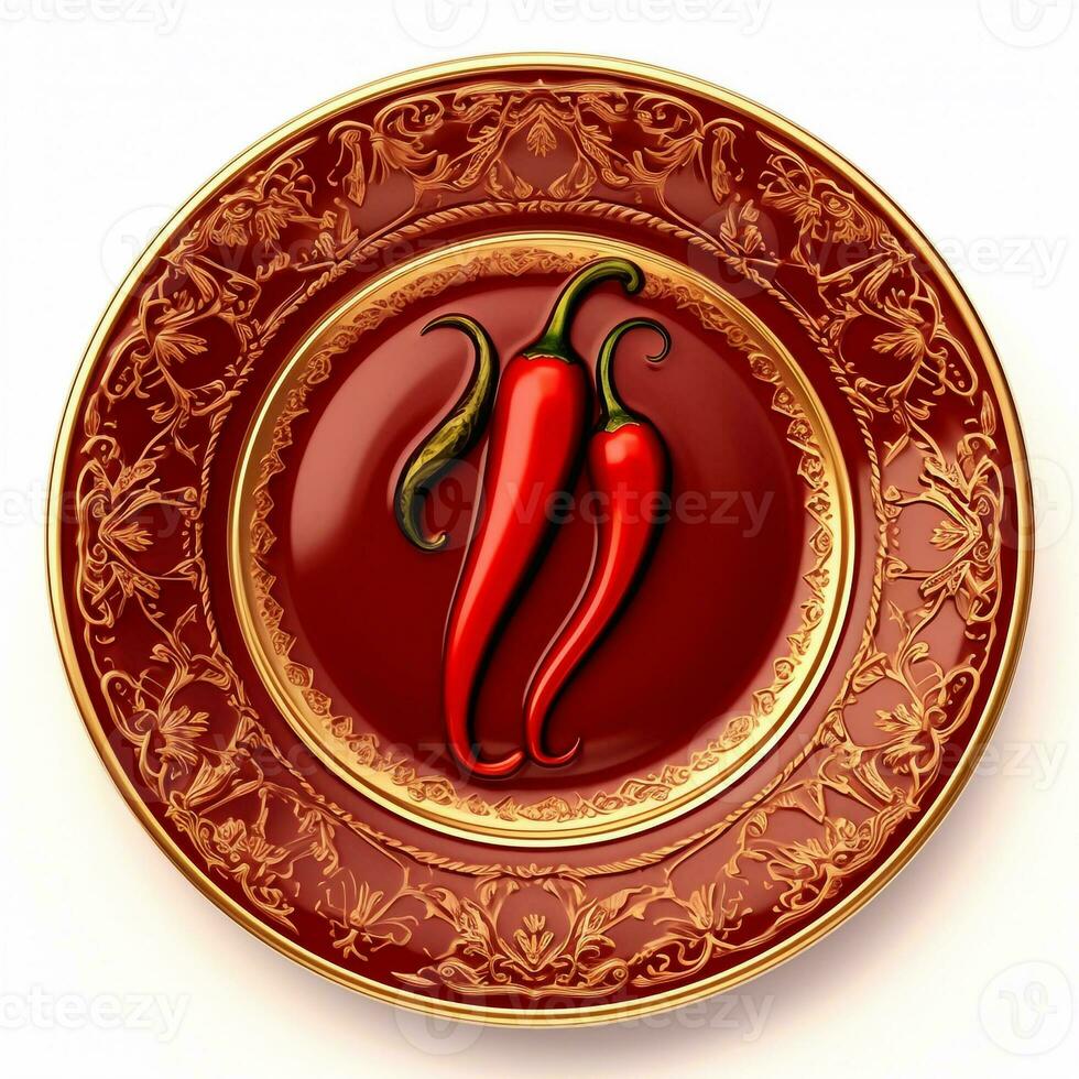 Juicy delicious chili lies on beautiful plate, Ai generated photo