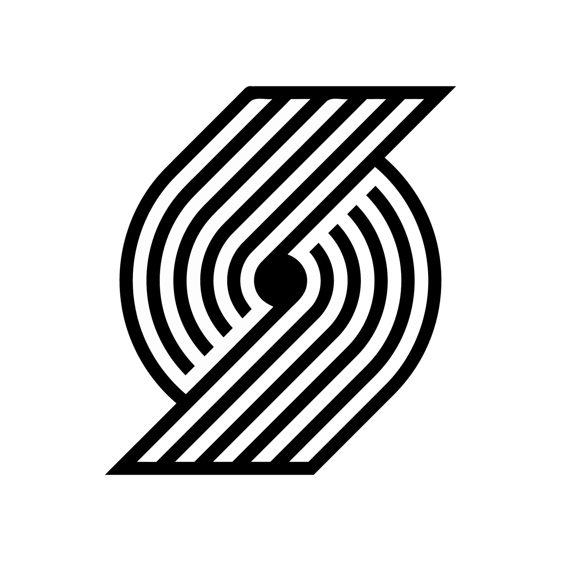 Portland trail blazers logo black and white vector 26377384 Vector Art