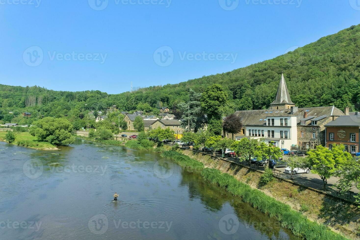 View on the Belgian village Bohan in the Ardennes at the Semois river photo