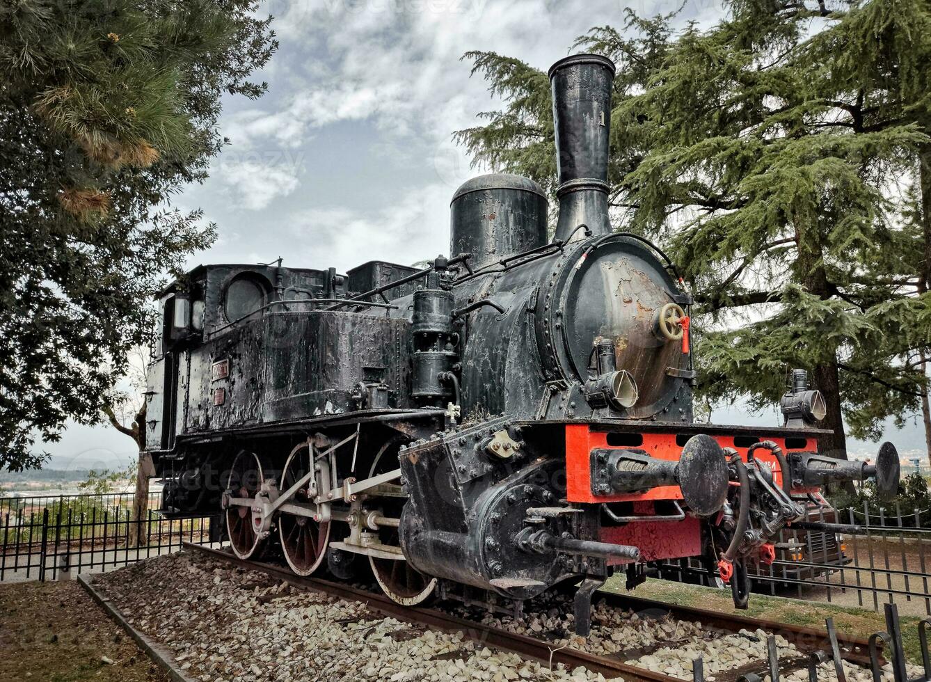 An old, italian steam locomotive photo