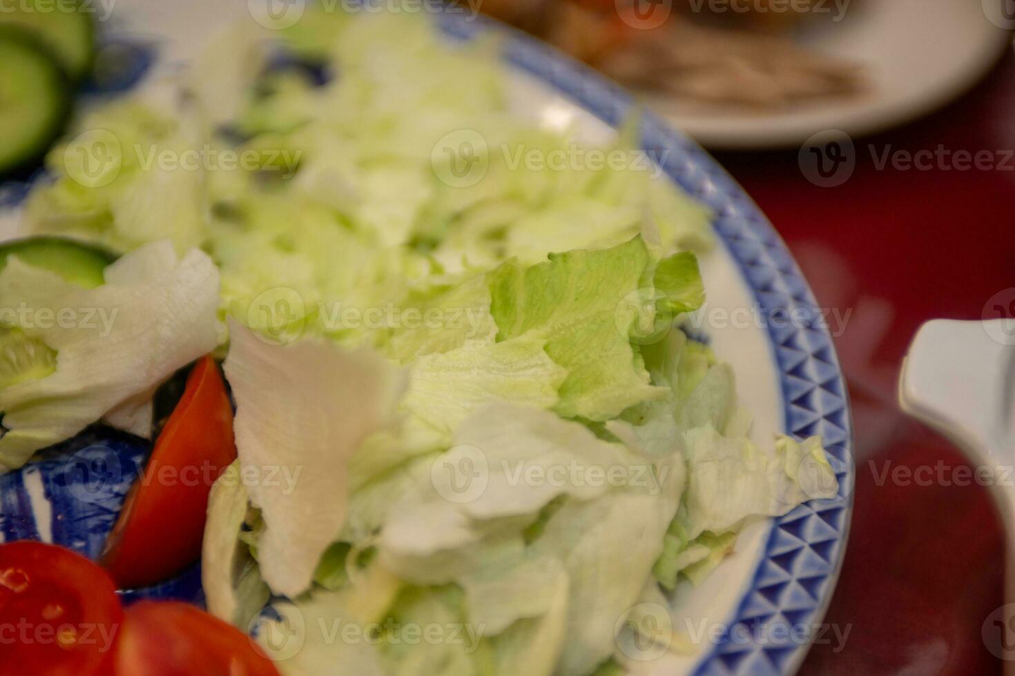 Sliced up lettuce as a side photo