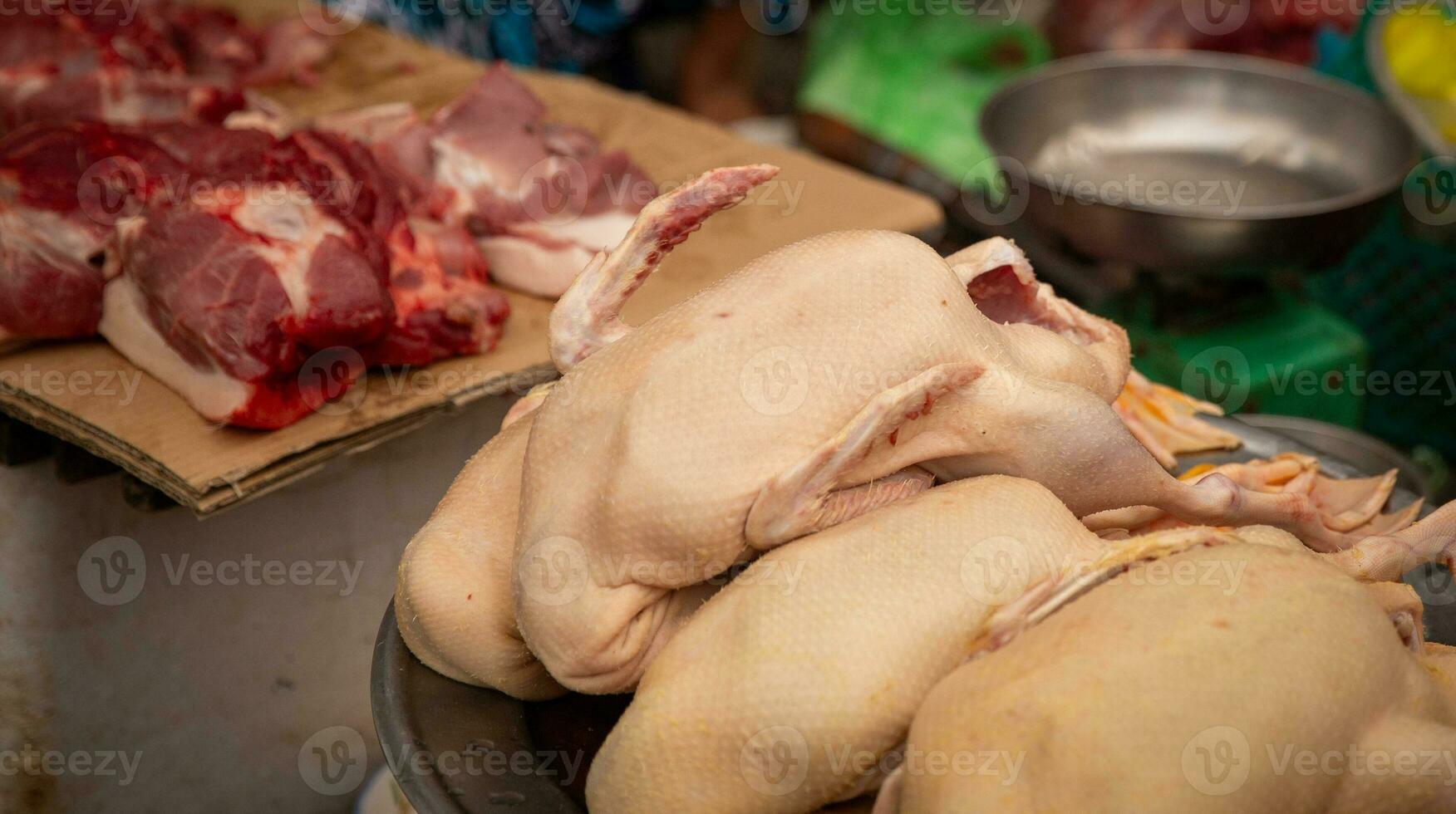 Close up on raw chicken photo