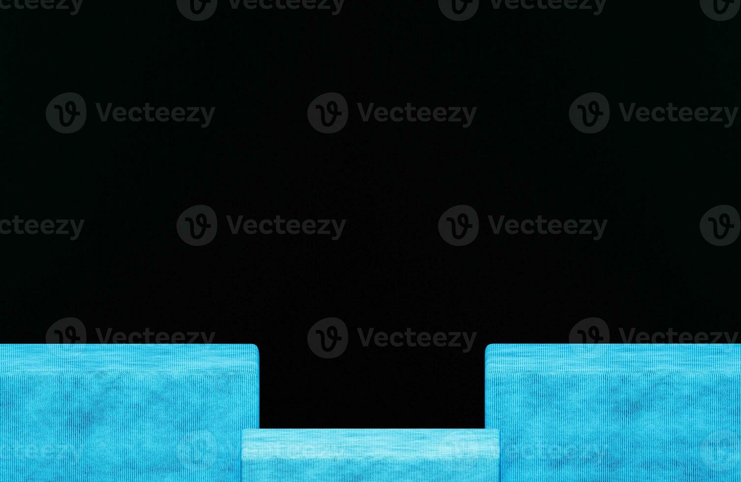 blue table in studio or showroom for present product, 3d rendering photo