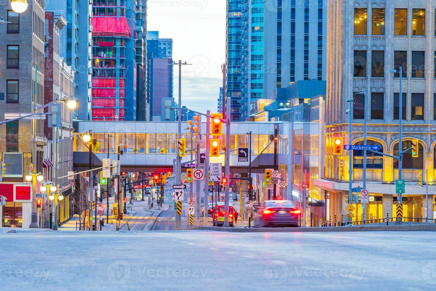 Downtown business center of  Ottawa, Ontario in Canada photo