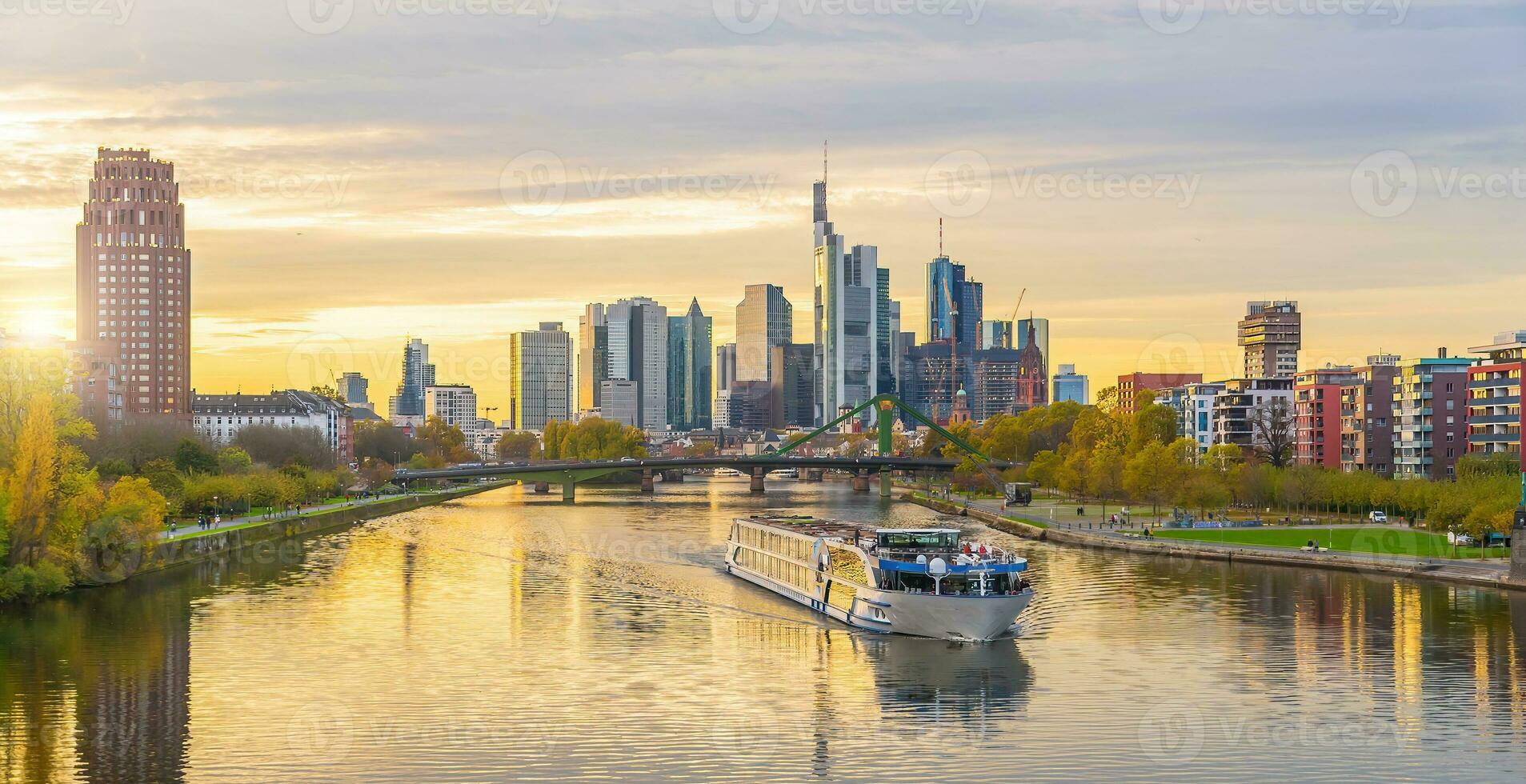 Downtown Frankfurt city skyline, cityscape of  Germany photo