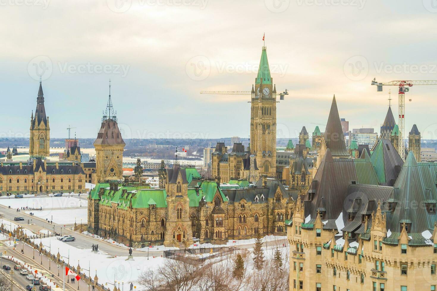 céntrico Ottawa ciudad horizonte, paisaje urbano de Canadá foto