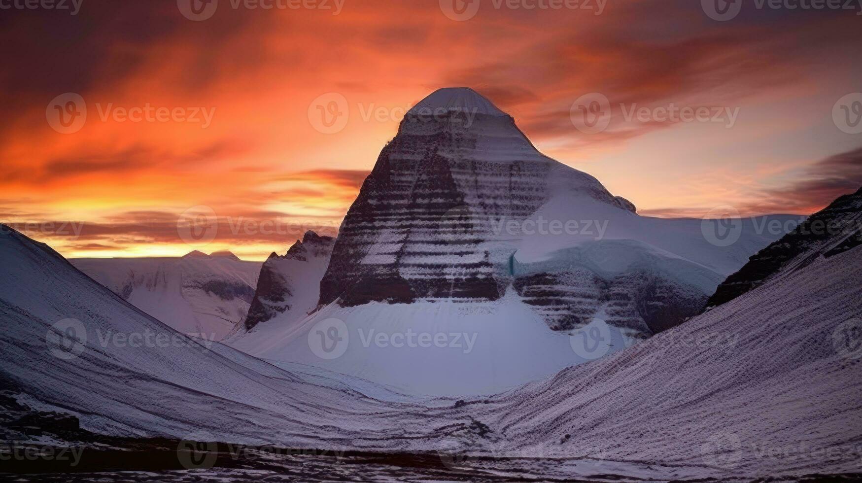 Majestic Heights Capturing the Breathtaking Beauty of the Himalayas in a Serene Alpine Landscape Ai Generated photo