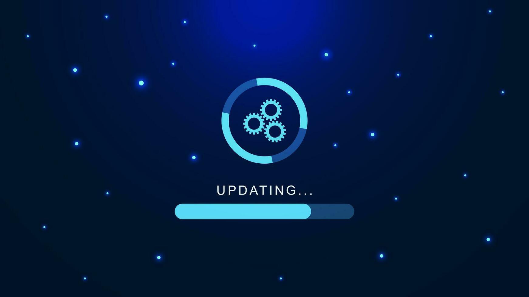 Update or upgrading software new version. Upgrade computer program with gear concept for technology background. Vector illustration.