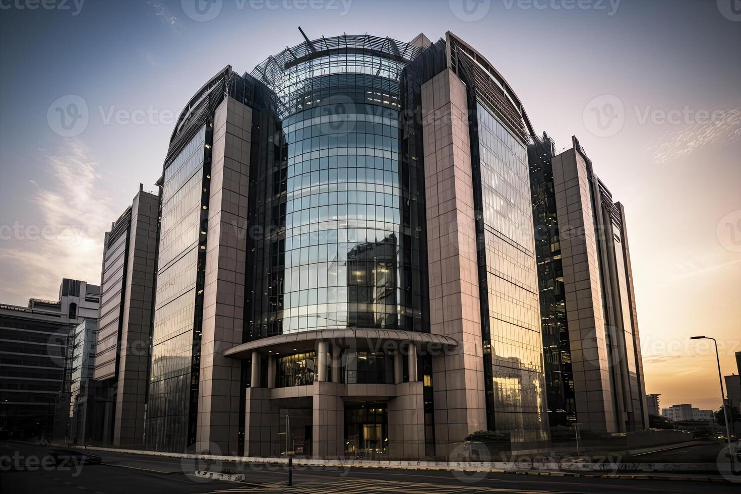 Modern skyscrapers in the business district. photo