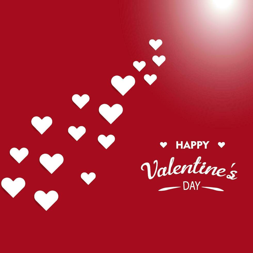 Happy Valentine's Day card with gold heart and pink background, greeting card template, invitation card. vector