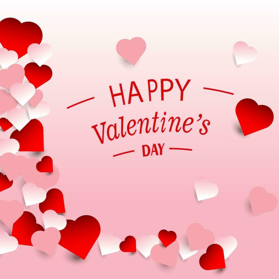 Happy Valentine Day card with gold heart background, greeting card template, invitation card vector