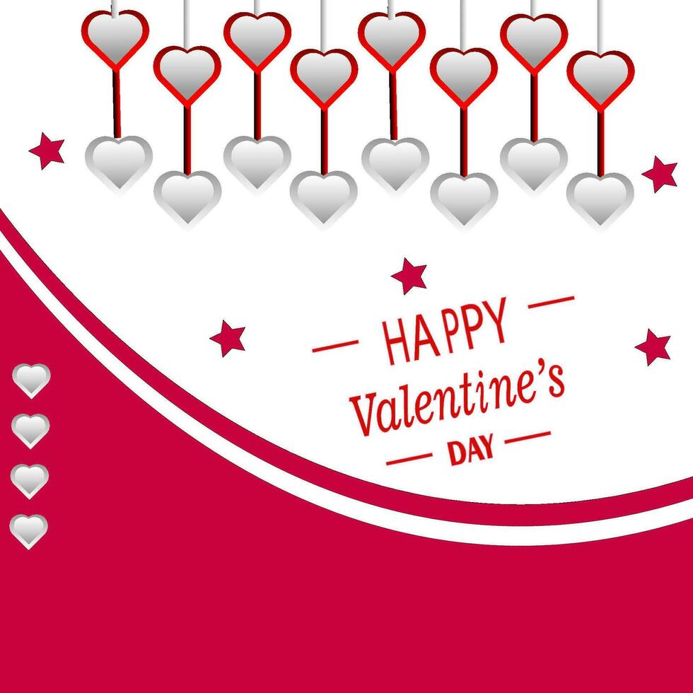 Happy Valentine Day card with gold heart background, greeting card template, invitation card vector
