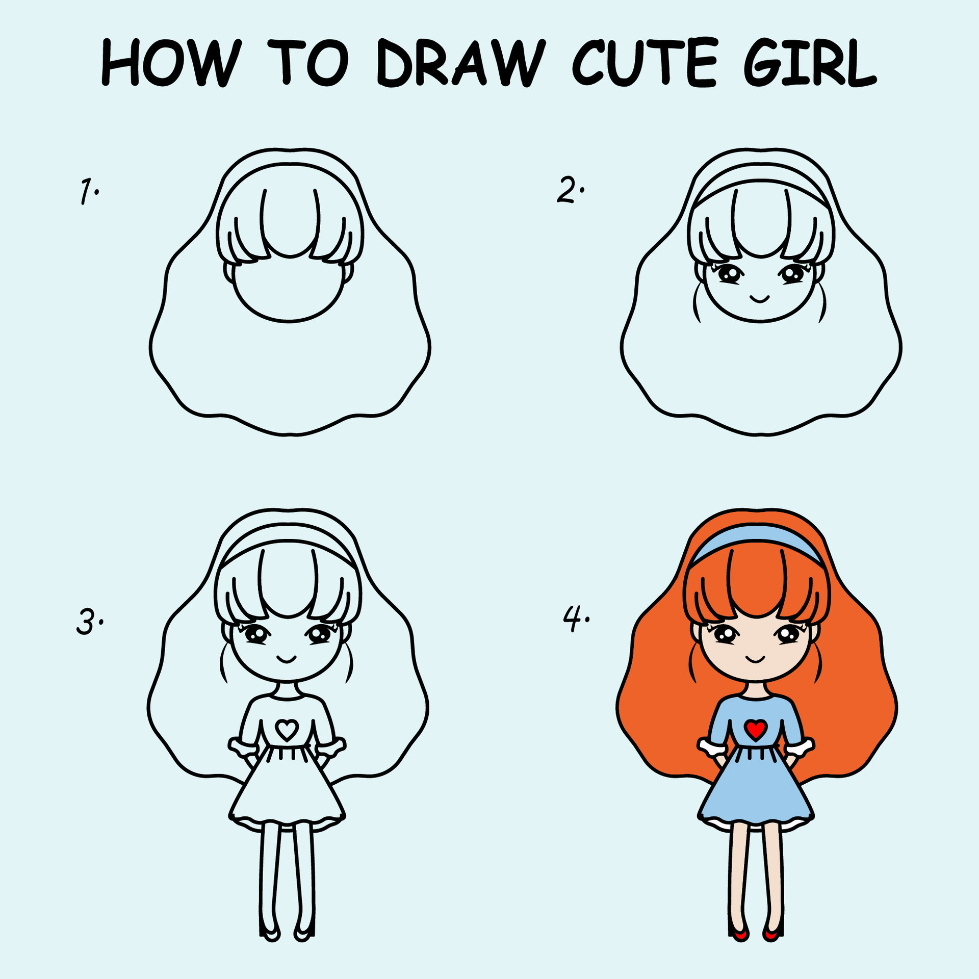 Cute Drawing - How To Draw Cute Step By Step