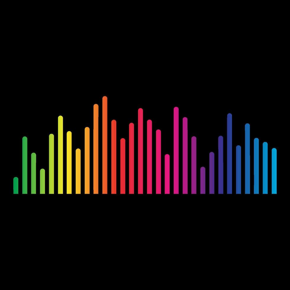 Equalizer, audio, sound wave logo design inspiration vector
