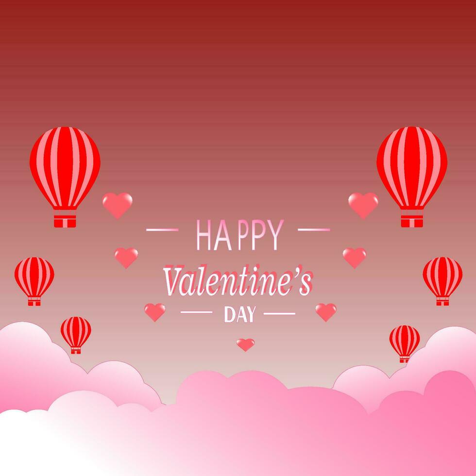 Happy Valentine's Day card with gold heart and pink background, greeting card template, invitation card. vector