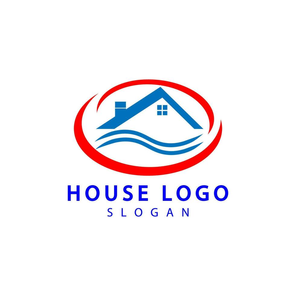 Real Estate logo, Builder logo, roof construction logo design template vector illustration