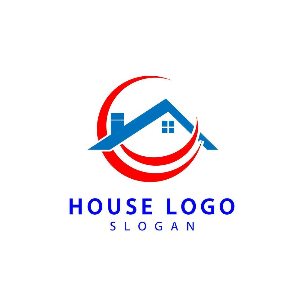 Real Estate logo, Builder logo, roof construction logo design template vector illustration