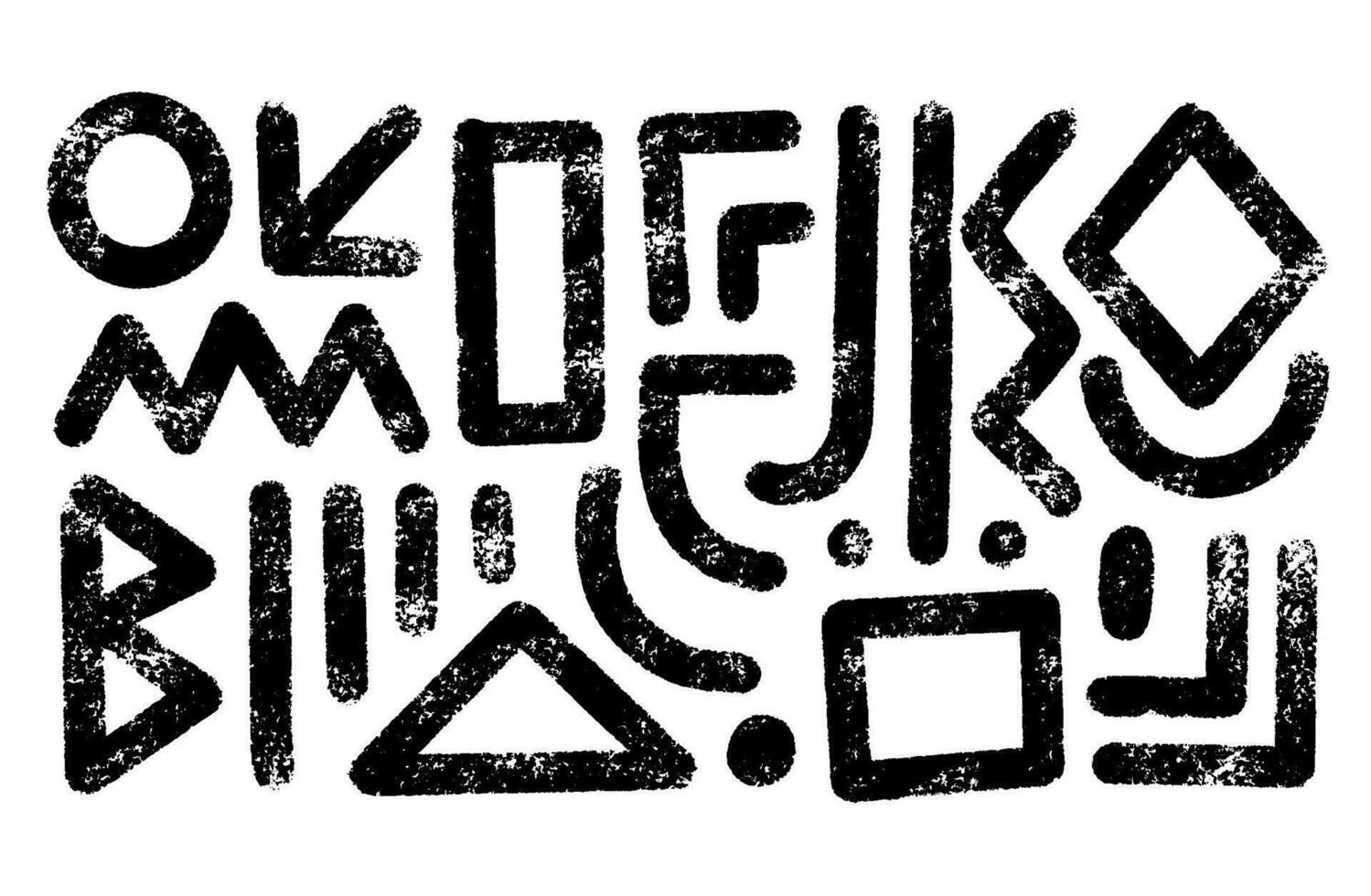 Geometric brush drawn shapes set. Grunge straight bold strokes, triangles, circles, crosses. Messy doodles, bold curvy lines collection. Isolated Modern stylish geometric lines. Vector images