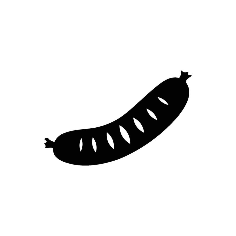 grilled sausage vector illustration on white background