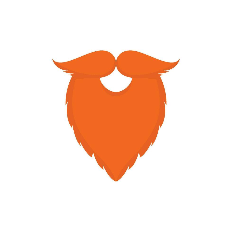 Flat beard and moustache vector illustration on white background